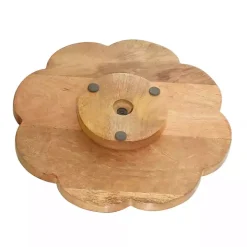 Floral Wood Lazy Susan Cake Stand