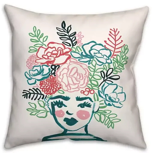 Flower Crown Outdoor Pillow