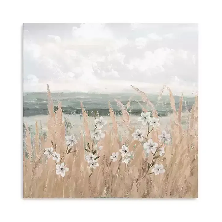 Flower Wheat Shore Canvas Art Print, 30x30 in.