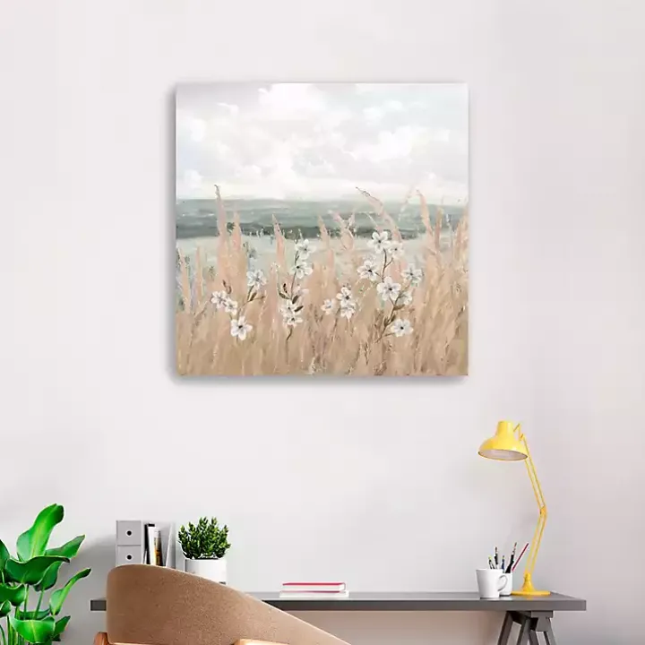 Flower Wheat Shore Canvas Art Print, 30x30 in.