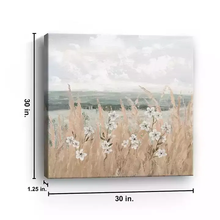 Flower Wheat Shore Canvas Art Print, 30x30 in.