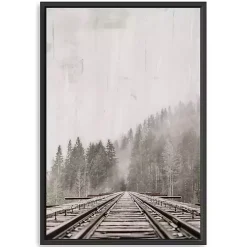 Forest Railway Framed Giclee Canvas Art Print