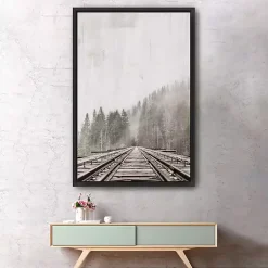Forest Railway Framed Giclee Canvas Art Print