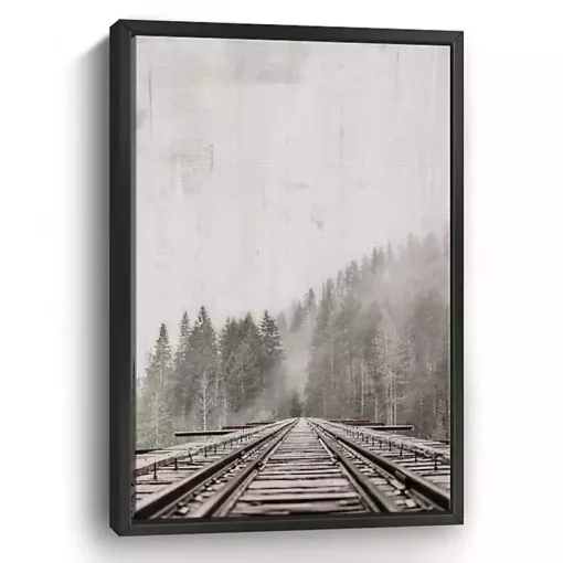 Forest Railway Framed Giclee Canvas Art Print