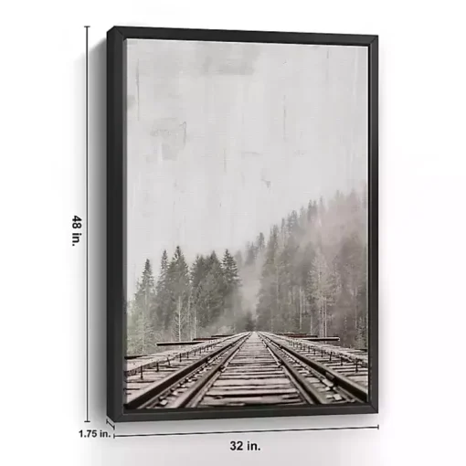 Forest Railway Framed Giclee Canvas Art Print