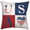 Fourth of July Rustic USA Indoor/Outdoor Pillow