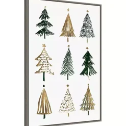 Framed Christmas Trees Canvas Art Print