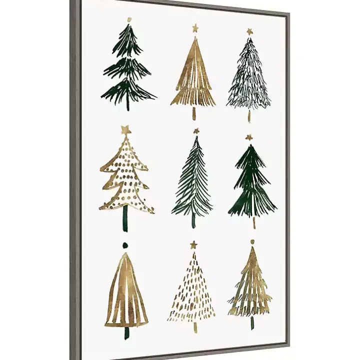 Framed Christmas Trees Canvas Art Print