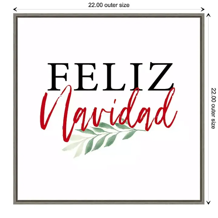Framed Feliz Navidad Christmas Canvas Art Print