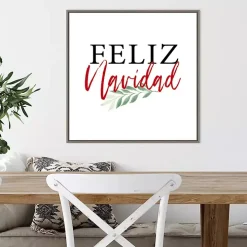 Framed Feliz Navidad Christmas Canvas Art Print