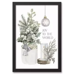 Framed Joy to the World Christmas Canvas Art Print