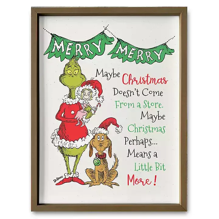 Framed Merry Merry Christmas Grinch Wall Plaque
