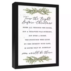 Framed Night Before Christmas Canvas Wall Plaque