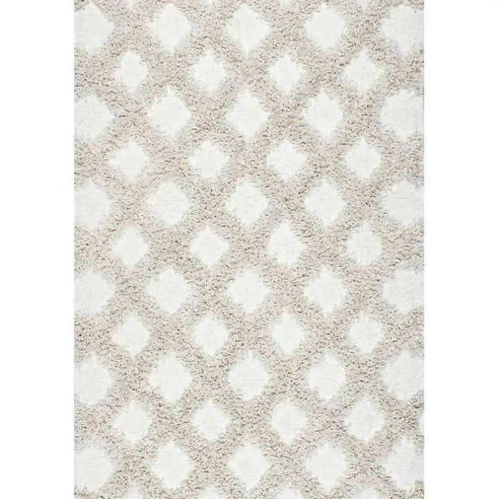 Francis Shaggy Diamond Trellis Area Rug, 5x8