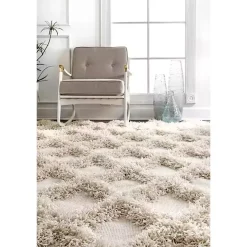 Francis Shaggy Diamond Trellis Area Rug, 5x8