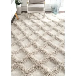 Francis Shaggy Diamond Trellis Area Rug, 5x8