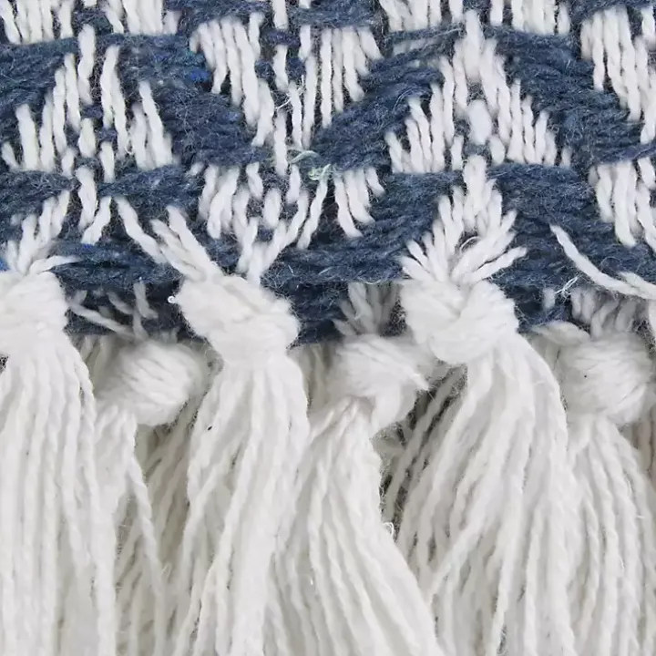 French Blue and White Arrowhead Throw