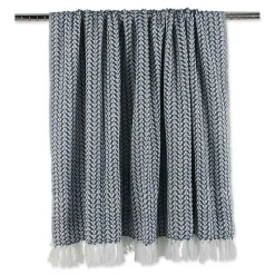 French Blue and White Arrowhead Throw