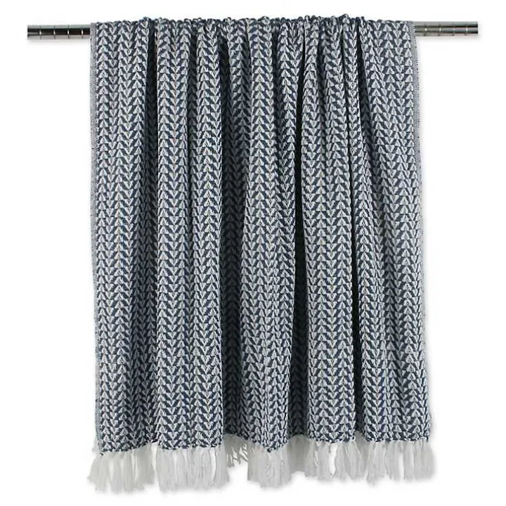 French Blue and White Arrowhead Throw