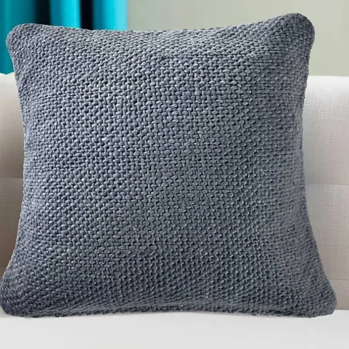 Frost Blue Woven Accent Pillow