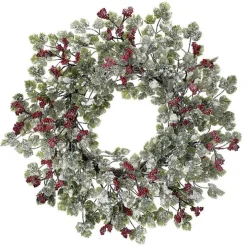 Frosted Berries and Grape Leaves Mini Wreath