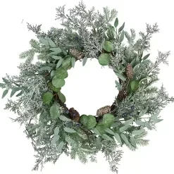 Frosted Foliage and Blueberries Wreath