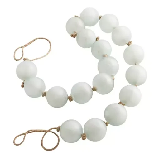 Frosted Light Teal Glass Bead Garland