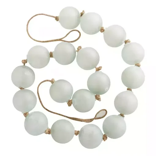 Frosted Light Teal Glass Bead Garland