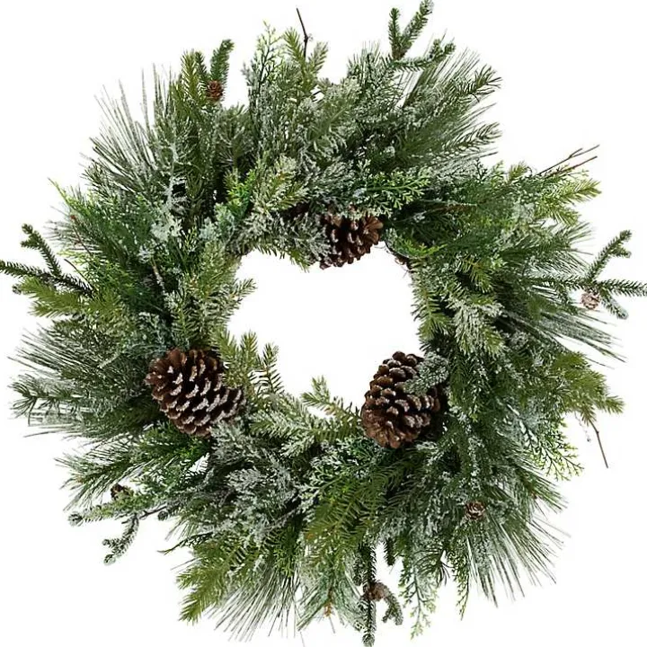Frosted Pine and Cedar Wreath