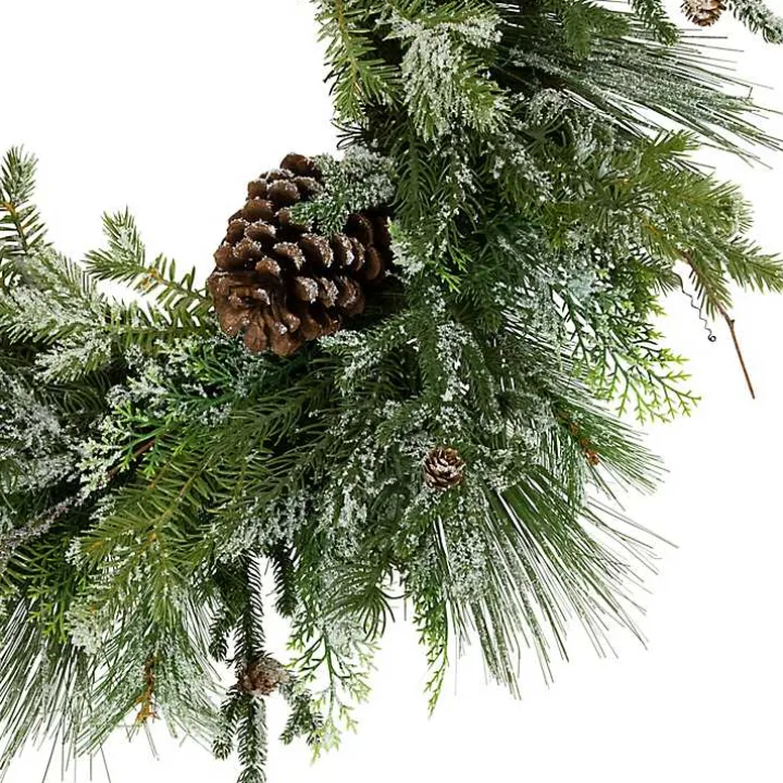 Frosted Pine and Cedar Wreath