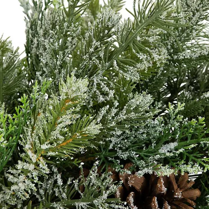 Frosted Pine and Cedar Wreath