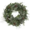 Frosted Pine Needle and Pinecone Pre-Lit Wreath