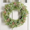 Frosted Pink Greenery Wreath