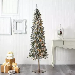 6 ft. Flocked Pre-Lit Alpine Christmas Tree