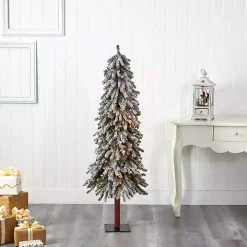 5 ft. Flocked Pre-Lit Grand Alpine Christmas Tree