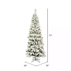 7.5 ft. Flocked Slim Pacific Pine Christmas Tree