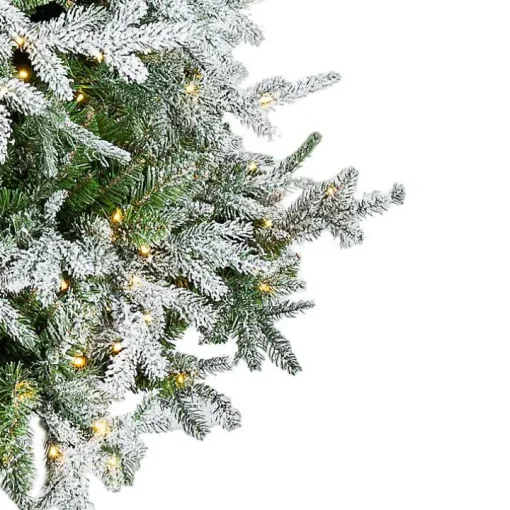 9 ft. Pre-Lit Flocked Spruce Full Christmas Tree