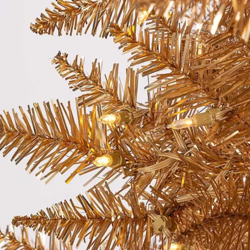 7.5 ft. Pre-Lit Gold Tinsel Christmas Tree
