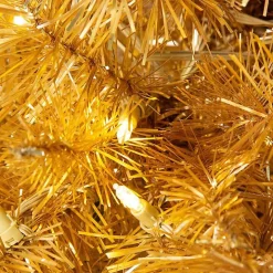 7.5 ft. Pre-Lit Gold Tinsel Christmas Tree