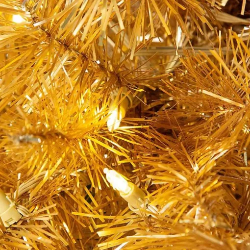 7.5 ft. Pre-Lit Gold Tinsel Christmas Tree