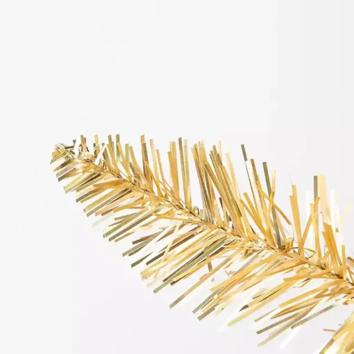 7.5 ft. Pre-Lit Gold Tinsel Christmas Tree