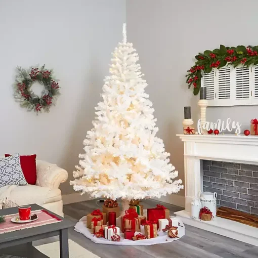 7.5 ft. Pre-Lit LED White Christmas Tree