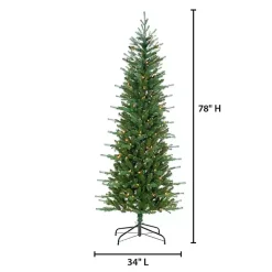 6.5 ft. Pre-Lit Narrow Dover Pine Christmas Tree