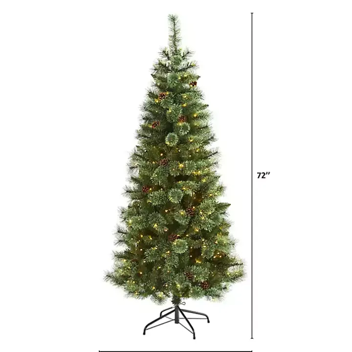 6 ft. Pre-Lit Pine and Pinecone Christmas Tree