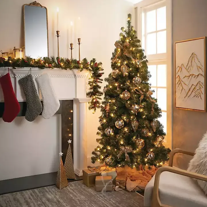 6.5 ft. Pre-Lit Pine Christmas Tree