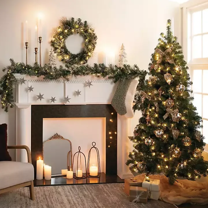 6.5 ft. Pre-Lit Pine Christmas Tree