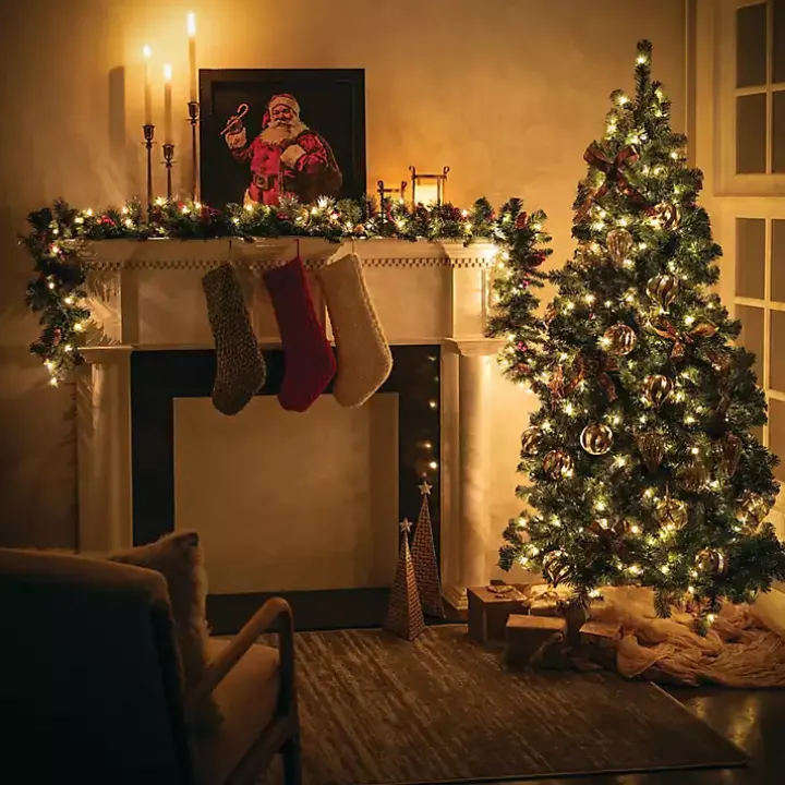 6.5 ft. Pre-Lit Pine Christmas Tree