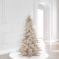 5.5 ft. Pre-Lit Silver Tinsel Christmas Tree