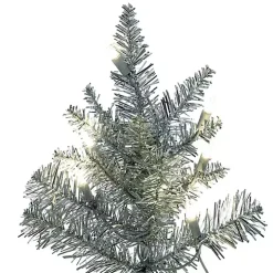 5.5 ft. Pre-Lit Silver Tinsel Christmas Tree