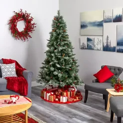 7 ft. Snowy Pine & Pinecones Christmas Tree